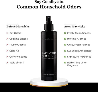 Fragrances - (Enchanted Rouge) Linen & Room Spray (8oz) – Bedroom & Home Fragrance Mist, Long-Lasting Freshness To Brighten Up Your Space, Fabric & Air Freshener, Aromatherapy Scent Spray