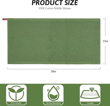 Nialnant 6 Pack Kitchen Towels,Large 100% Cotton Hand Towels,Absorbent Dish Towels for Drying Dishes-Green