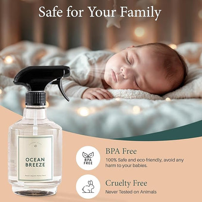 Chakra Freshener Fabric Spray - Long-Lasting Multi-Purpose Laundry Scent for Bedding, Clothes & Home Fabric Deodorizer, Luxury Room Deodorizer, Linen Spray w/Trigger, 33.8 fl oz, Ocean Breeze