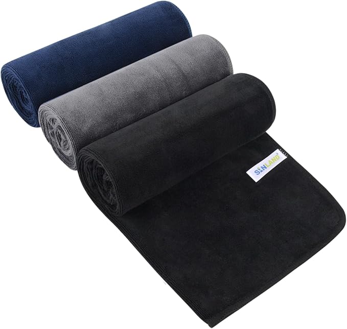 SINLAND Microfiber Gym Towels Super Absorbent Compact Travel Workout Towel Quick Dry Camping Sweat Towel for Sports Beach Swimming Backpacking Hiking and Yoga Men Women 16 Inch X 32 Inch
