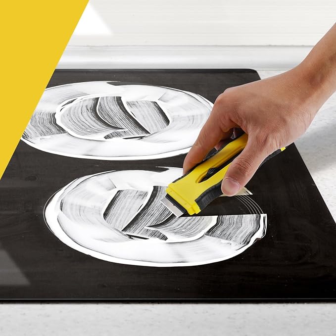 Oven Razor Blade Scraper Tool For Glass Stove Top Scraper Tool, Dual-End Ceramic Cooktop Razor Scraper With 10 Replacement Blades