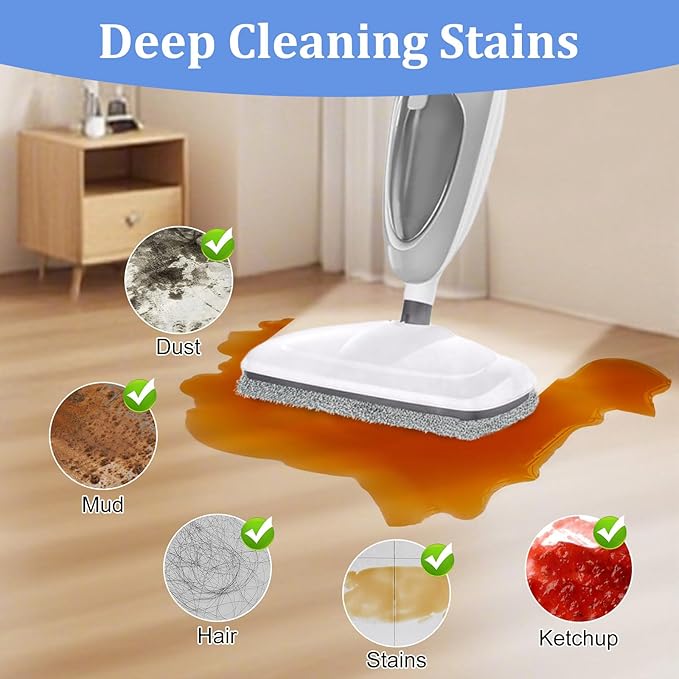 4 Pack Steam Mop Pads Compatible with GorFanty GF-6610B/GF-6610, Neugo NE033/NE033M & Mxnsewr, Washable Microfiber Steam Mop Replacement Pads for Multi-Surface Cleaning