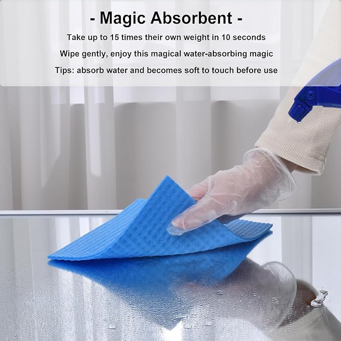 METUUTER 10 Packs Swedish Dishcloths for Kitchen, Reusable Kitchen Dishcloths Compostable Cellulose Dish Clothes for Household Use