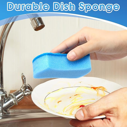 Tioncy 120 Pcs Individually Wrapped Sponges Bulk Dual-Sided Dishwashing Sponge Non-Scratch Scrub Sponges Dish Scrubber for Kitchen, Restaurant, Washing Dishes, Cleaning, Pots, Pans, Car, Bike