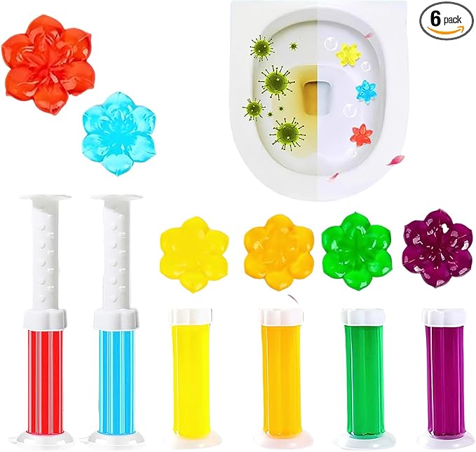 Toilet Gel Stamp, 84 Count 6 Kinds of Scent Toilet Bowl Cleaners, Toilet Stain Removal Cleaning Air Freshener (6 Pcs)
