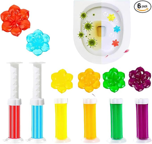 Toilet Gel Stamp, 84 Count 6 Kinds of Scent Toilet Bowl Cleaners, Toilet Stain Removal Cleaning Air Freshener (6 Pcs)