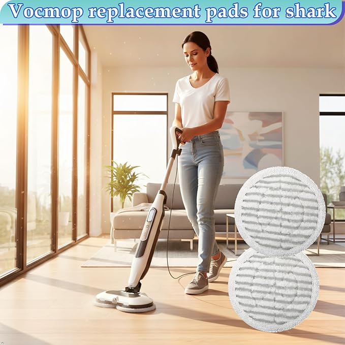 Steam Mop Replacement Pads for Shark S8201 S8002BRN S7001 S7201 S7000AMZ S7000 S7005 S7020 S7001C Steam Mop Brush, Steam & Scrub All-in-One Scrubbing and Sanitizing, Dirt Grip Scrub Washable Pad/Brush