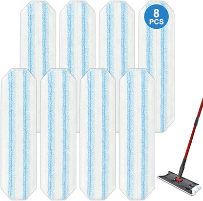 8 Pack Mop Pads Replacements Compatible with O Cedar H2prO Flat Mop System Microfiber Mop Refills for O Cedar H2pro Flat Mop,Washable & Reusable Mop Heads Replacement for Ocedar H2Pro Mop Floor Clean