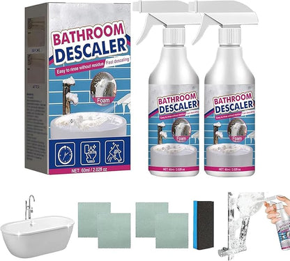 Bathroom Descaler Foam Cleaner Spray, All-Purpose Bathroom Descaler Foam Spray, For Bathtub, Toilet, Glass, Faucet, Fresh Scent