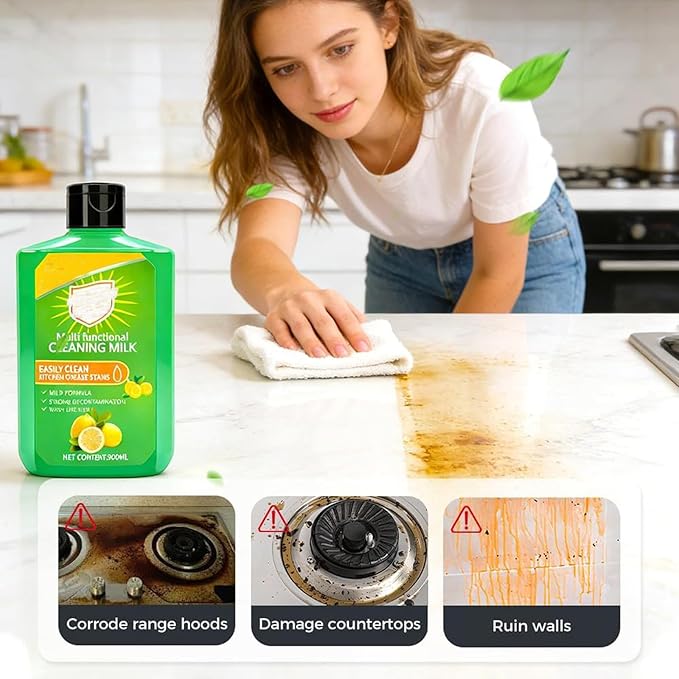 Cleaning Milk House Cleaner, 2026 New Powerful Multifunctional Cleaner, Powerful Concentrated Cleansing Lotion, Multi-Purpose Cleaner for Kitchen and Bathroom (1pcs)