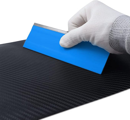 FOSHIO 6 Inch Rubber Squeegee for Kitchens, Glass, Shower and Car Windows, Film Installation Vinyl Scraper Tint Squeegee, Windshield Glass Cleaning Tool, Pack of 3 (Blue)