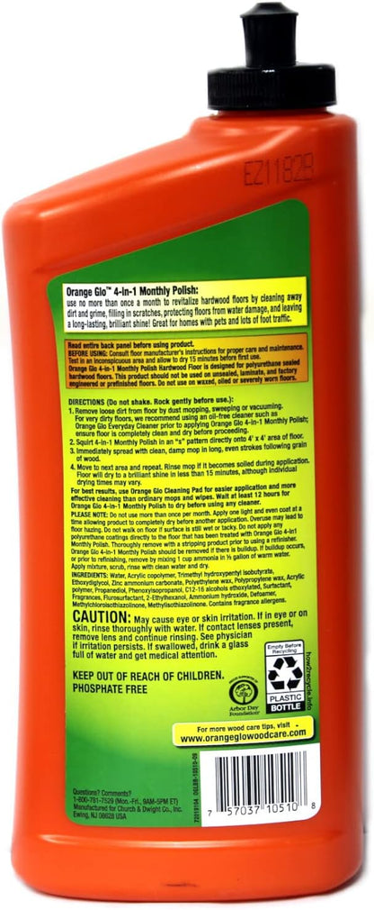 ORANGE GLO Hardwood Floor 4-in-1 Monthly Polish, 24 fl. oz. (3 Pack)