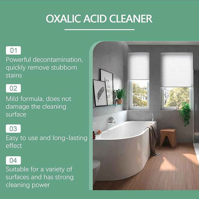 Oxalic Acid Cleaner Spray, Powerful Stain Removal for Toilet Bathroom, and Kitchen Floor Countertop, Multi-purpose(3.38 fl oz) (2)