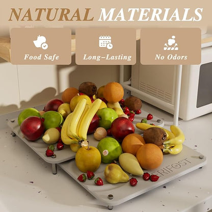 VERIFOST 2025 2pcs Large Stone Drying Mat for Kitchen Counter, Quick Drying Matt Kitchen Counter, Large Drying Stone for Kitchen Counter, Diatomaceous Earth Dish Drying Mat, Moonlight Gray