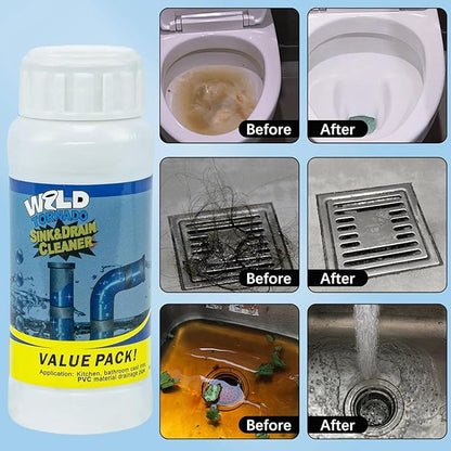 4Pcs Wild Tornado Pipe Dredge, Powerful Sink and Drain Cleaner Powder, Fast Foaming for Kitchen Toilet Pipeline Quick Cleaning Tool
