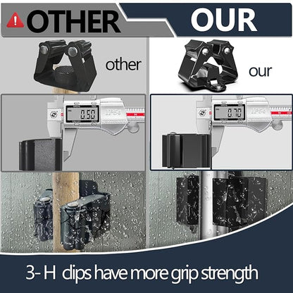 3-H Stainless Steel Broom Holder Wall Mount 6 Pack- Heavy Duty Mop Organizer, Wall Mounted Broom Storage with Secure Mounting for Kitchen Laundry Garage Bathroom (Space Saving)