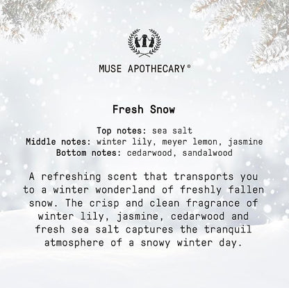 Muse Apothecary Flush Ritual - Aromatic & Refreshing Toilet Spray, Use Before You Go, 8 oz, Infused with Natural Essential Oils - Fresh Snow, 2 Pack