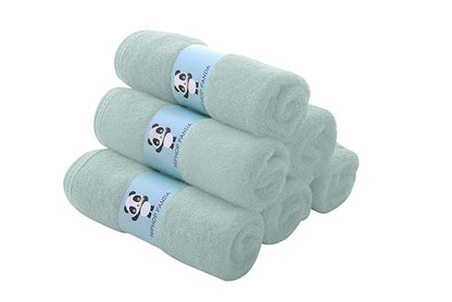 HIPHOP PANDA Baby Washcloths, Rayon Made from Bamboo - 2 Layer Ultra Soft Absorbent Newborn Bath Face Towel - Reusable Baby Wipes for Delicate Skin - Green, 12 Pack