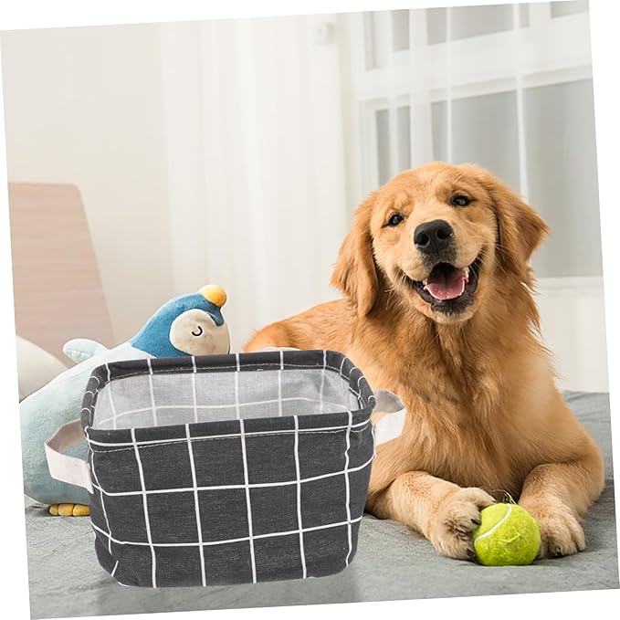 GANAZONO 2pcs Organizers Storage Linen Cotton Baskets Grey Storage Bins Laundry Basket Bins Organizers Sundry Containers