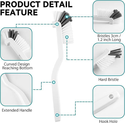 8 Pcs Crevice Cleaning Brush Set, Multi-Purpose Hard Bristle Brushes for Deep Cleaning Kitchen, Bathroom, Grout, Sink, Cup, Teapot, Bottle, Blender, Corners, Tight Spaces (Multicolor)