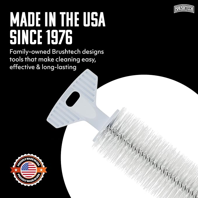 Brushtech Kitchen Sink Disposal Brush - Ergonomic T-Handle Cleaner with Rounded Bristles Designed to Remove Odor-Causing Debris from Sink Drains & Garbage Disposals - Made in USA