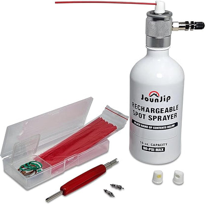 JOUNJIP Refillable Non Aerosol Compressed-Air Spray Bottle- Pressurized Sprayer, Aluminum Can Sprayer for Automotive, Cleaning and Lubrication- 16 oz (Empty Bottle), NOT an Air Duster