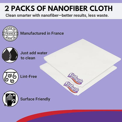 Shadazzle Nanofiber Cleaning Cloth - Microfiber Cleaning Cloth, Microfiber Cloth and Microfiber Towel - Cleans Streak-Free with Water - Microfiber Towels for Cars, Cleaning Clothes, Micro Fiber Cloth