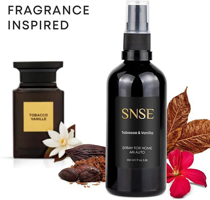 SNSE Tobacco & Vanilla Perfumed Spray For Home And Auto SNSE | 3.38 oz | Scent Spray for Home, Textiles, Linens, Auto