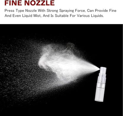 Mini Spray Bottle, Clear Plastic Empty Sample Containers, Fine Mist Perfume Travel Refillable Spray Bottle Perfume Atomizer Small Portable Bottle for Cleaning, Travel, Essential Oils(120, 2ml)