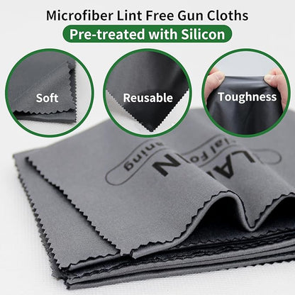 Silicon Gun Cloth 10Pack 12'' ×12'' Gun Cleaning Cloths Lint Free - Gun Cleaning Wipes with Silicon Gray Gun Cleaning Rags for Gun Cleaning/Polishing Silicon Rags