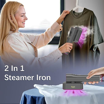 Portable Travel Steamer Iron for Clothes with LCD Touch Screen - 4 Mode Handheld Mini Clothing Steam Iron, Small Garment Steamer Ironing Machine, Hand Held Fabric Steamer for Home, Travel (120V ONLY)