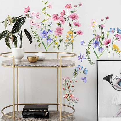 Large White Flower Wall Stickers, Removable DIY Romantic Cherry Blossom Tree Wall Murals Peel and Stick 3D Wall Art Stickers Murals Home Decor for Gilrs Bedroom Nursery Rooms Living Room