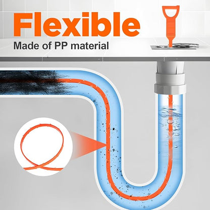 Forlivese 25 Inch Drain Snake,Drain Clog Remover,Sink Snake for Sewer Kitchen Sink Bathroom Tub Toilet Clogged Drains Relief Cleaning Tool 8 Pack