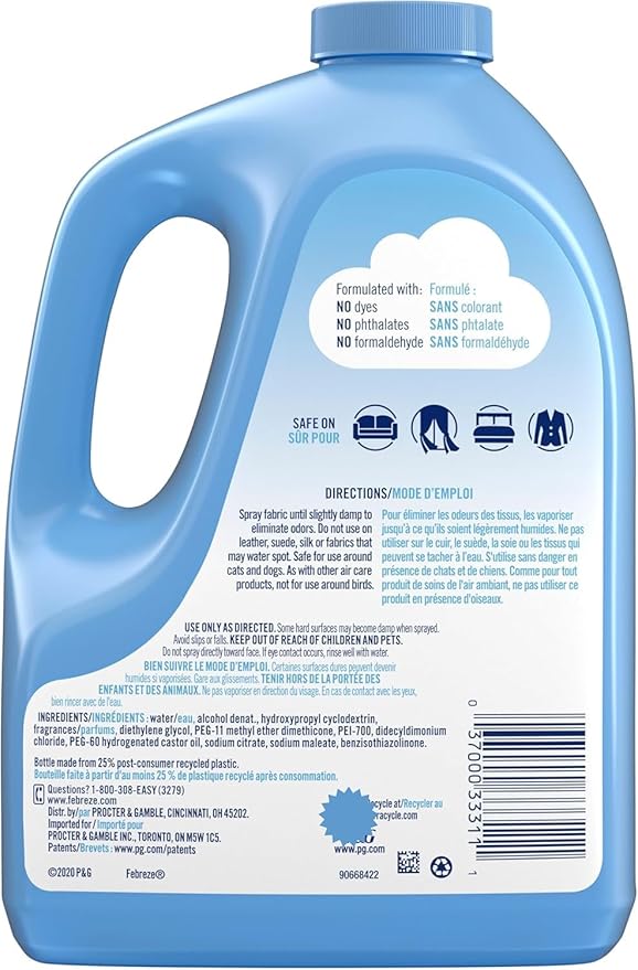 Febreez Fabric Extra Strength Refresher, Odor-Fighting 67.6 Fl Oz Air Freshener Refill