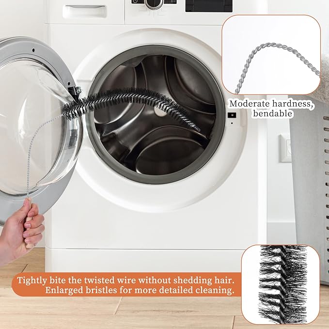 Cleaning Brush for Radiator, Dryer Lint Brush Radiator Duster Brushes Vent Cleaner Long Handled Radiators Brushes Refrigerator Coil Brushs Washing Machine Cleaning Tools for Household (1 Pack)