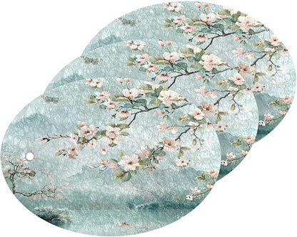 Cherry Blossoms Kitchen Scrub Sponges, Pop-up Kitchen Cleaning Sponges Reusable Dish Washing Sponges for Bathroom Household Cleaning 3 Pack - Non Scratch Scrubber