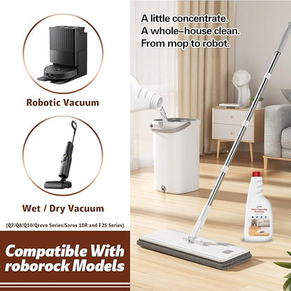 Snowlily 5 Pack Floor Cleaner Solution for Hardwood & Tile Floors, All Robot Vacuum Mops & Wet Dry Vacuum Cleaners, 1:100 Dilution Ratio