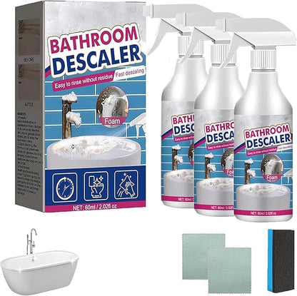 Bathroom Descaler Foam Cleaner Spray, Stubborn Stains Cleaner, All-Purpose Bathroom Descaler Foam Spray, For Bathtub, Toilet, Glass, Faucet (3 Pcs)