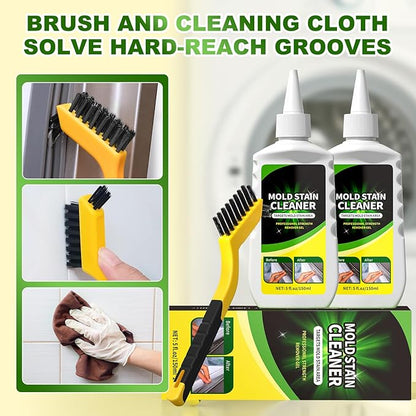 Home Remover Gel, 2 Pack Washing Machine Cleaner Stain Remover Gel for Front Loader Washing Machine Seal with Brush and Towel for Bathroom, Refrigerator Sealant, Wall, Tile Grout