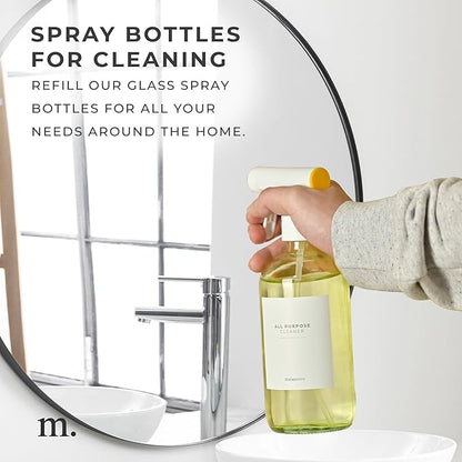 MaisoNovo Kitchen Spray Bottle - 16.9 fl oz Yellow x 2 with 16 Labels
