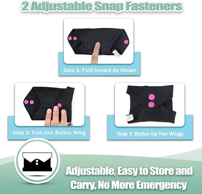 wegreeco Charcoal Reusable Menstrual Pads - Reusable Sanitary Pads | Reusable Panty Liners | Soft Cloth Menstrual Pad- 6 Pack with 1 Cloth Mini Wet Bag (Small, Black)
