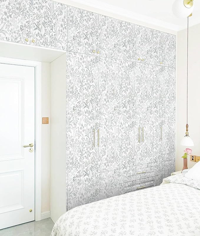 Heroad Boho Peel and Stick Wallpaper Floral Wall Paper Leaf Contact Paper for Cabinet Drawer Liner Removable Self Adhesive Wallpaper Stick on Walls Waterproof Vinyl Roll 15.5''x393''