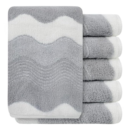 SINLAND Absorbent Coral Velvet Washcloth Ultra Soft Microfiber Face Towels 12 x 12 inch Multi-Purpose Face Cloths for Household and Sport
