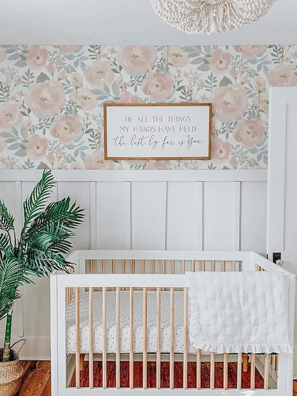 Orainege Peel and Stick Wallpaper Floral Wallpaper 17.3in x118.1in Floral Contact Paper Peony Self Adhesive Removable Wall Paper for Cabinets Walls Shelf Liner, Light Pink