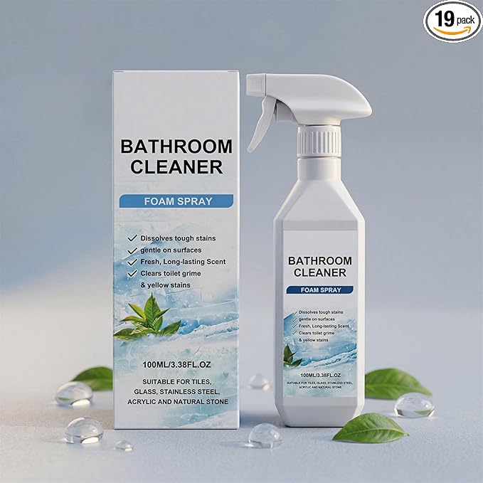 Scale Remover Bathroom Cleaner Foam Spray, Bathroom Descaler Foam Cleaner, Bathrooms and Shower Foamer Aerosol for Tiles, Glass, Stainless (100ml)