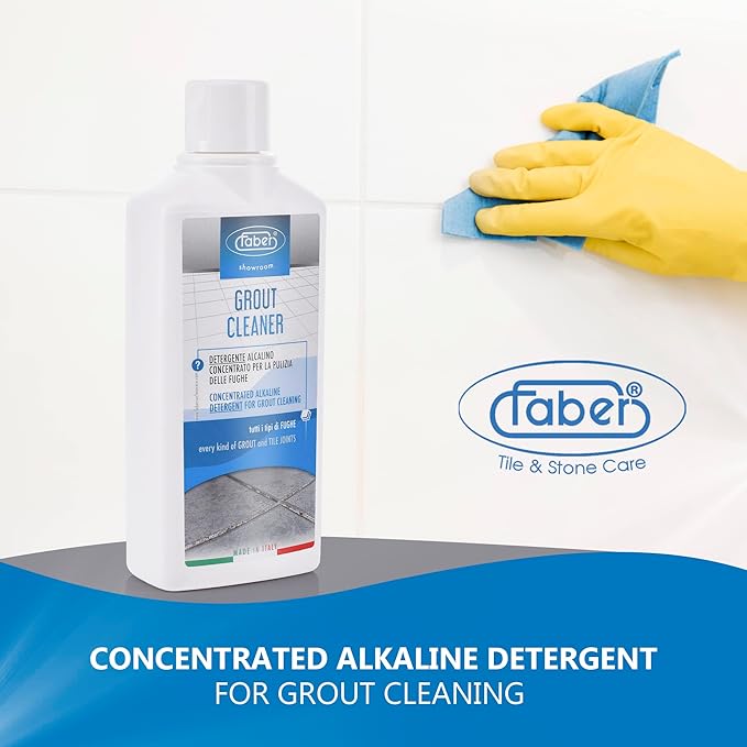 FABER Grout Cleaner, Heavy Duty Grout Cleaner for Every Kind Grout and Tile Joints - Friendly and Safe Cleaner - Removes/Deep Cleans Dirt, Grease, & Grime - Safe for All Alkali-Resistant Surfaces