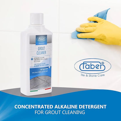 FABER Grout Cleaner, Heavy Duty Grout Cleaner for Every Kind Grout and Tile Joints - Friendly and Safe Cleaner - Removes/Deep Cleans Dirt, Grease, & Grime - Safe for All Alkali-Resistant Surfaces