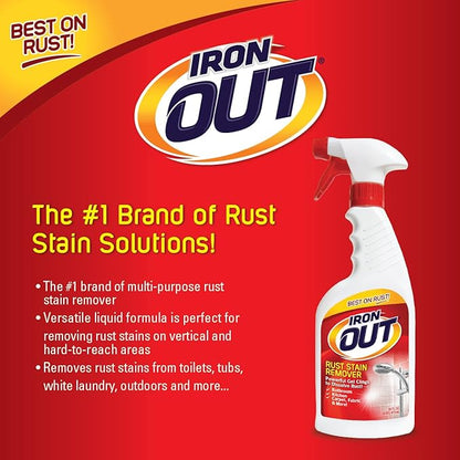 Iron OUT Spray Gel Rust Stain Remover, Remove and Prevent Rust Stains in Bathrooms, Kitchens, Appliances, Laundry, and Outdoors, 16 Ounce, Pack of 6