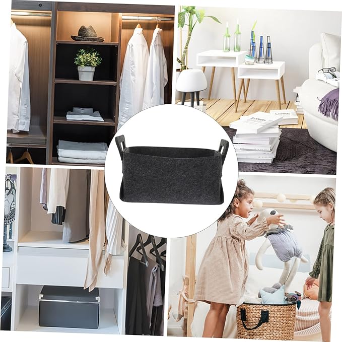 VICASKY Foldable Laundry Basket Organizer with Handles Capacity Polyester Hamper for Clothes and Blankets and Portable Storage Bin for Nursery and Home Deep Gray