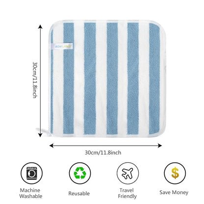SINLAND Microfiber Facial Cloths Fast Drying Washcloth 12inch x 12inch Absorbent Face Wash Cloth Soft Makeup Remover Cloths